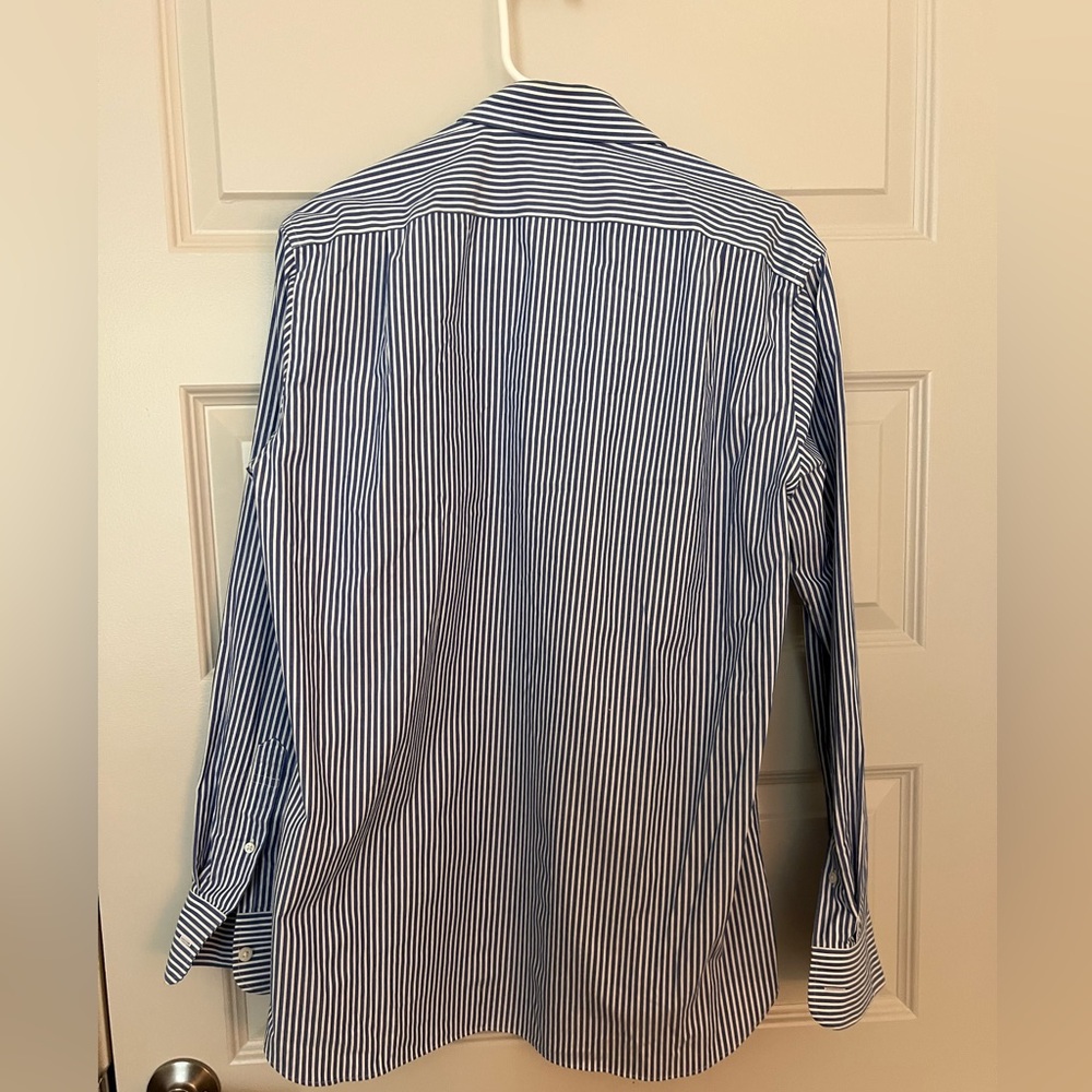 Men’s J Crew Blue Striped Button Up - Picture 3 of 3